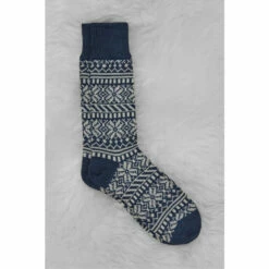 Celtic & Co. Celtic & Co Blue Men's Merino Cotton Fair Isle Socks