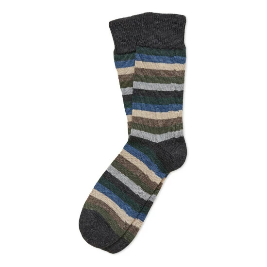 Celtic & Co. Mens Merino Cotton Stripe Brown Socks 1 Celtic & Co. Mens Merino Cotton Stripe Brown Socks