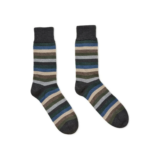 Celtic & Co. Mens Merino Cotton Stripe Brown Socks 2 Celtic & Co. Mens Merino Cotton Stripe Brown Socks - Image 2