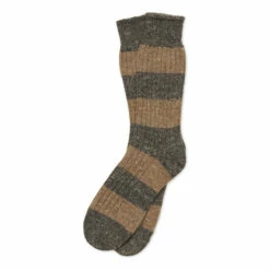 Celtic & Co. Mens Grey Donegal Stripe Socks