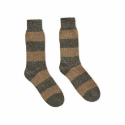 Alternative view of Celtic & Co. Mens Grey Donegal Stripe Socks