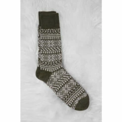 Celtic & Co. Celtic & Co Green Men's Merino Cotton Fair Isle Socks