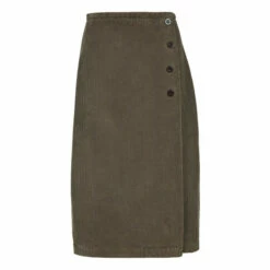 Celtic & Co. Organic Cotton Corduroy Brown Wrap Skirt